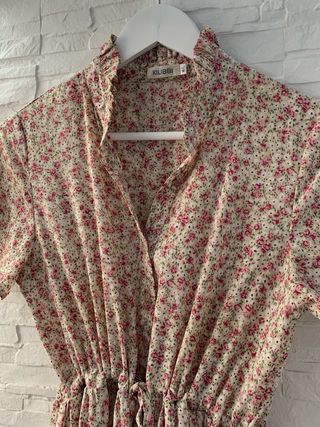 Vestido largo floral beige talla M/L