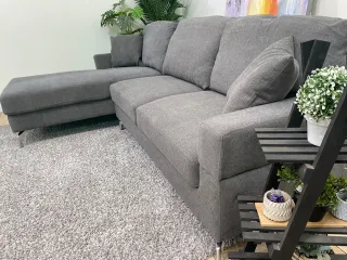 Sofá chaise longue gris