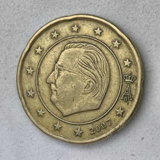 10-03987-Belgica 20 cent € -  2007 - cuño roto pel