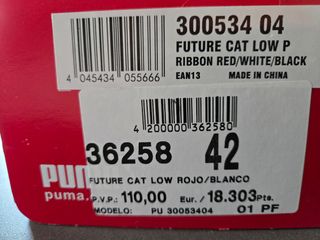 ZAPATILLAS PUMA DE ANTE ROJAS Y NEGRAS TALLA 42