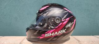 Casco Shark S700 - Negro/Rosa Talla Xs