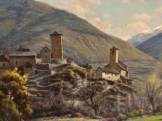 Cuadro paisaje montañoso