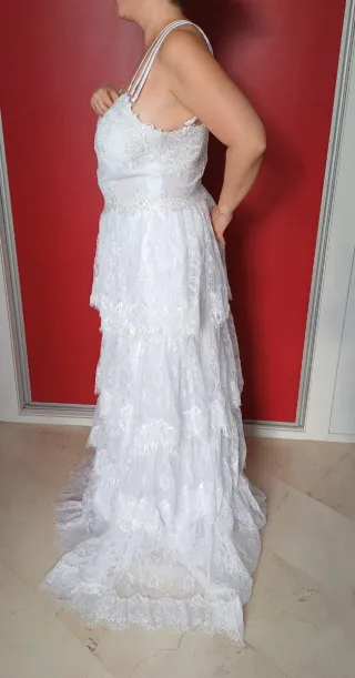 Vestido novia boho chic blanco