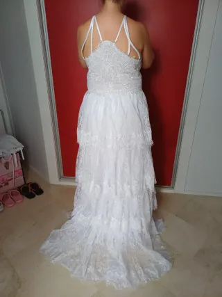 Vestido novia boho chic blanco