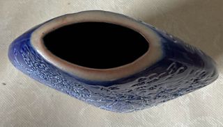 Vaso Ceramica Blu Dipinto a Mano