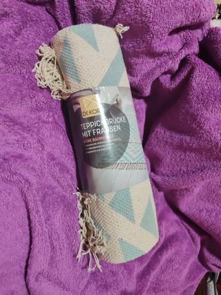 Alfombra algodón | beige-teal