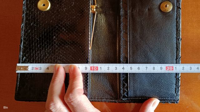 Bolso piel serpiente auténtica, negro.