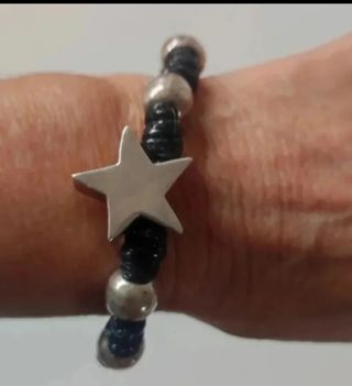 Pulseras cuero plata - 3uds