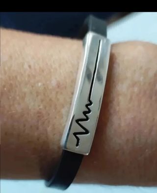 Pulseras cuero plata - 3uds