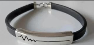 Pulseras cuero plata - 3uds