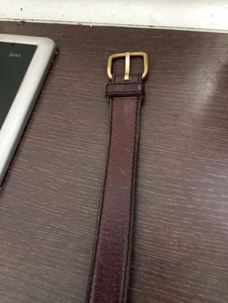 Cinturón  Lujo cuero VACHETTA marrón años 80