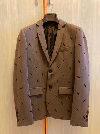 Blazer grigio stampa lampo