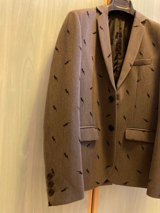 Blazer grigio stampa lampo