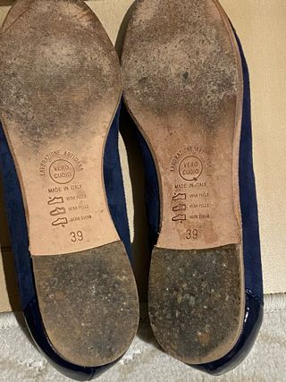 Ballerine blu - Camoscio e cuoio