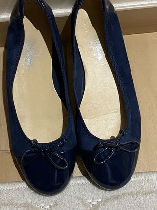 Ballerine blu - Camoscio e cuoio