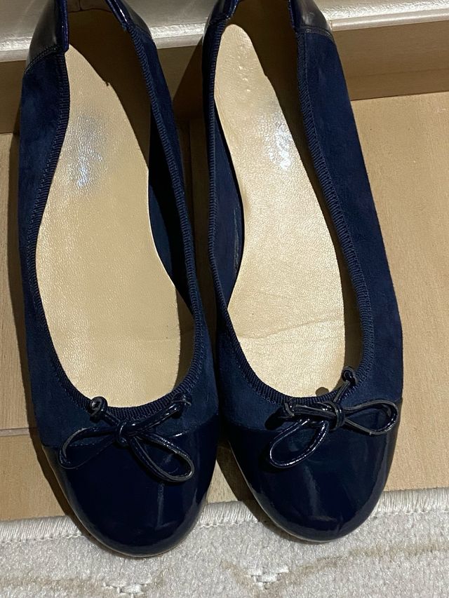 Ballerine blu - Camoscio e cuoio