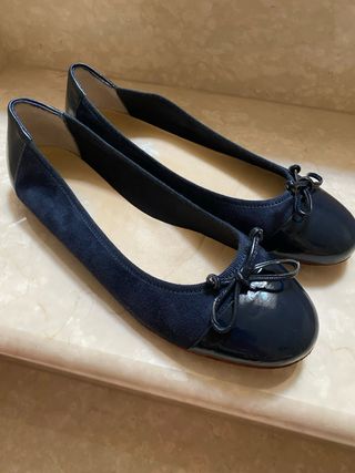 Ballerine blu - Camoscio e cuoio