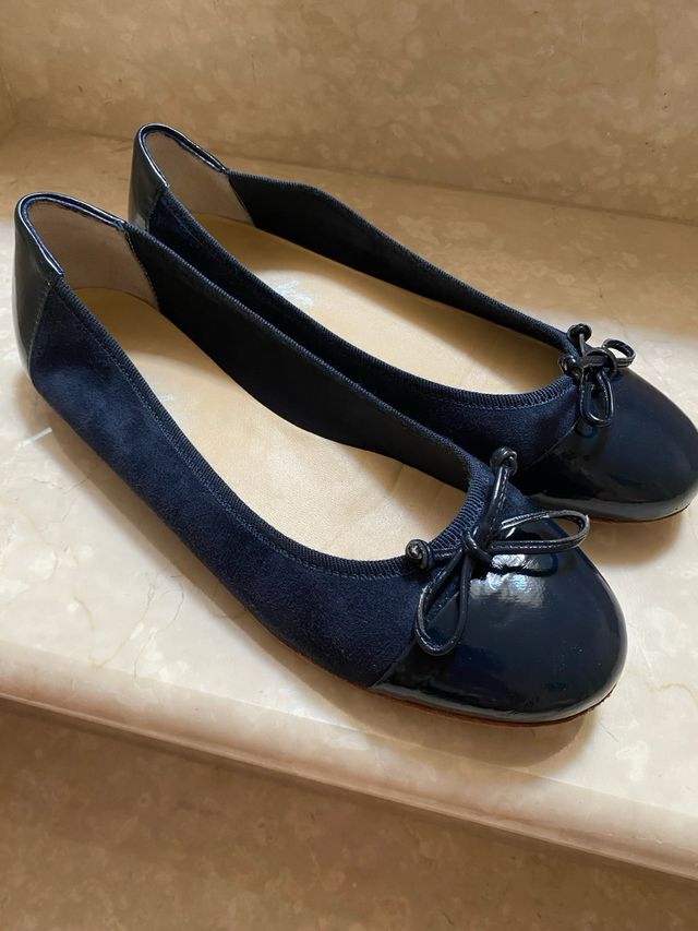 Ballerine blu - Camoscio e cuoio