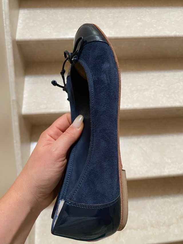 Ballerine blu - Camoscio e cuoio