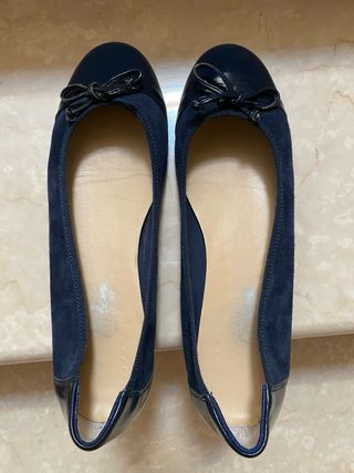 Ballerine blu - Camoscio e cuoio