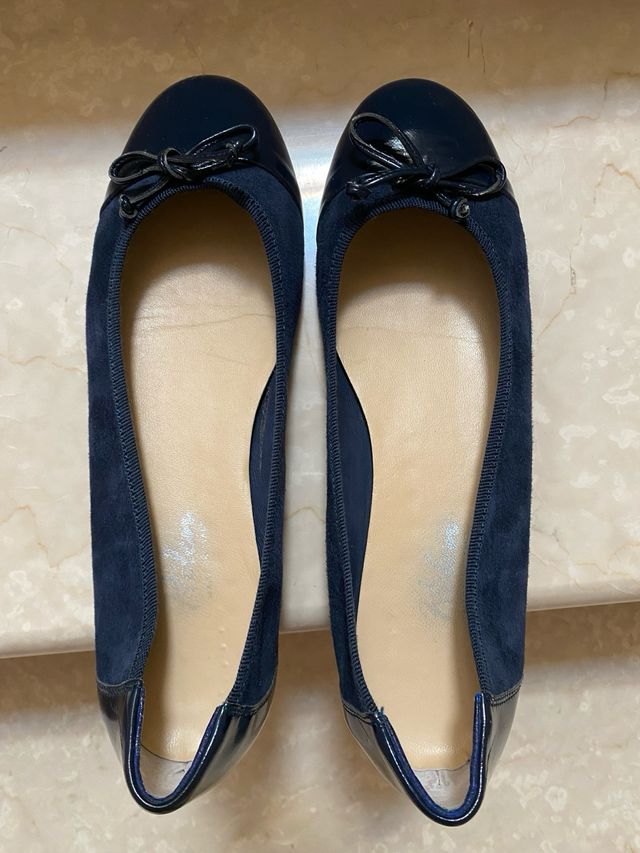 Ballerine blu - Camoscio e cuoio