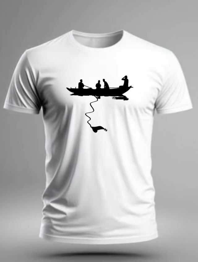 Camiseta pesca 100% algodón