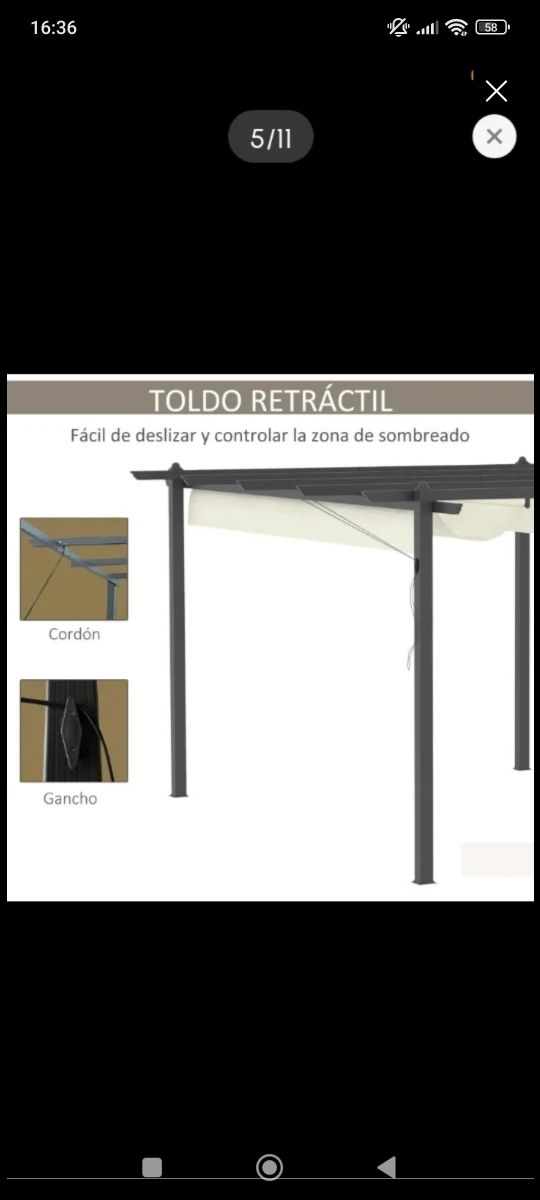 Pérgola jardín - Beige/Gris