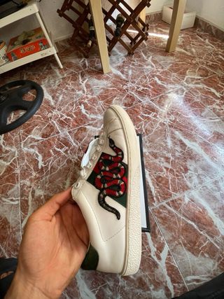 Zapatillas Gucci blancas serpiente