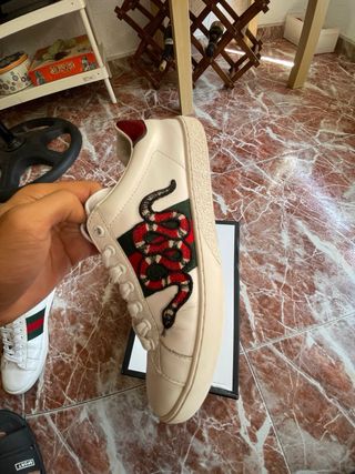 Zapatillas Gucci blancas serpiente