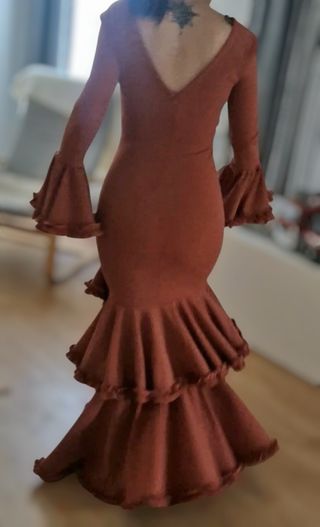 Vestido Flamenca Color Teja