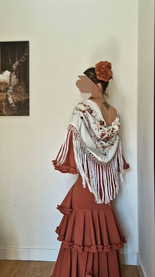 Vestido Flamenca Color Teja