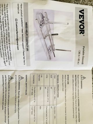 Sierra para madera portátil 36''-48''