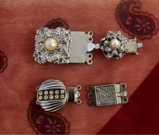 4 Chiusure Vintage per Collana Argento