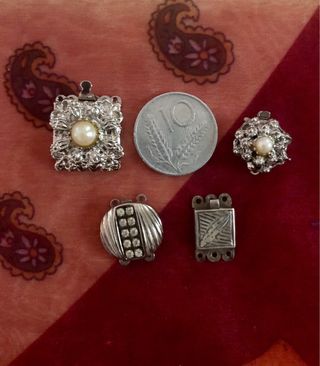 4 Chiusure Vintage per Collana Argento