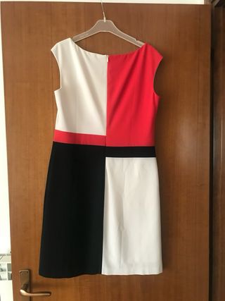 Vestito vintage anni '60 rosso bianco e nero