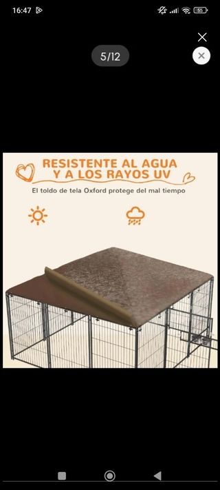 Parque metálico mascotas - marrón