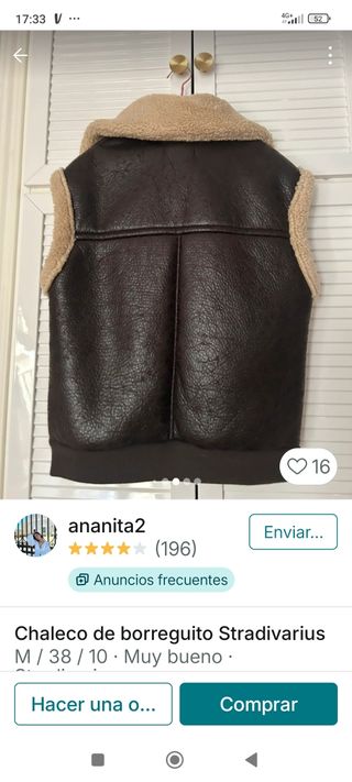  Precioso Chaleco Borreguito Stradivarius 