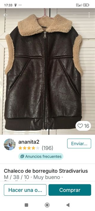  Precioso Chaleco Borreguito Stradivarius 