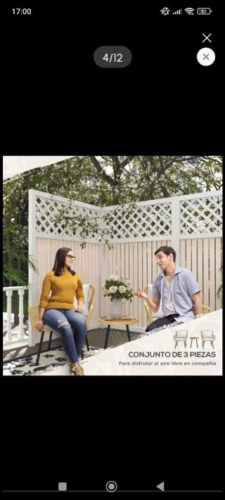 Conjunto jardín mimbre 2 sillas