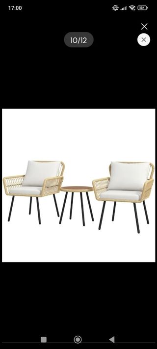 Conjunto jardín mimbre 2 sillas