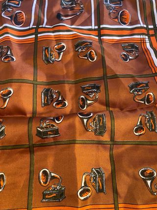 Foulard vintage grammofono marrone