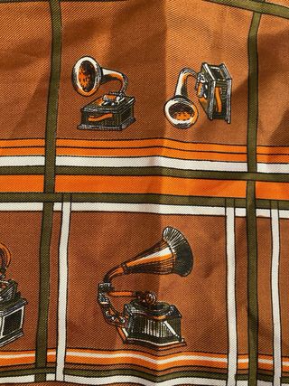 Foulard vintage grammofono marrone