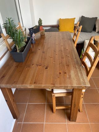 Mesa madera + 4 sillas con cojines ULTIMOS DIAS!!