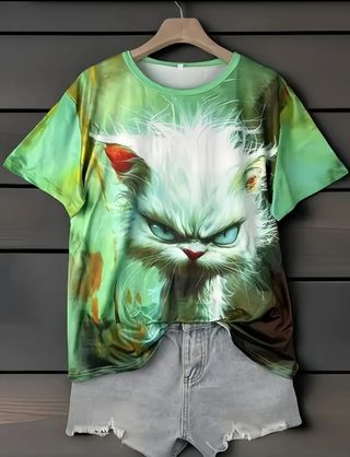 Camiseta gráfica gato - Talle único