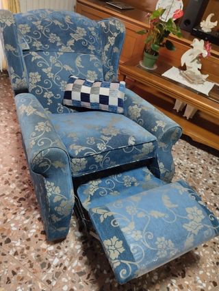 Sillón relax azul - Tela