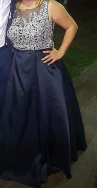 Vestido fiesta - Azul y Plata