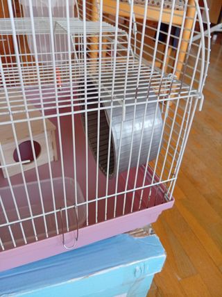 Jaula hamster rosa