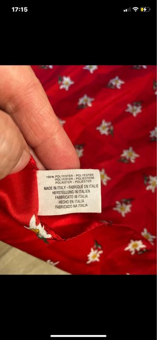 Foulard rosso fiori - come nuovo