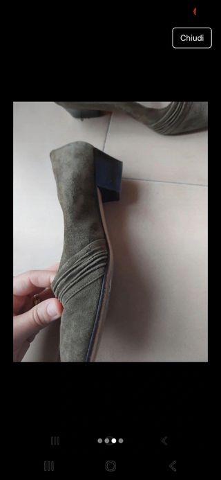 Scarpe in suede verde oliva