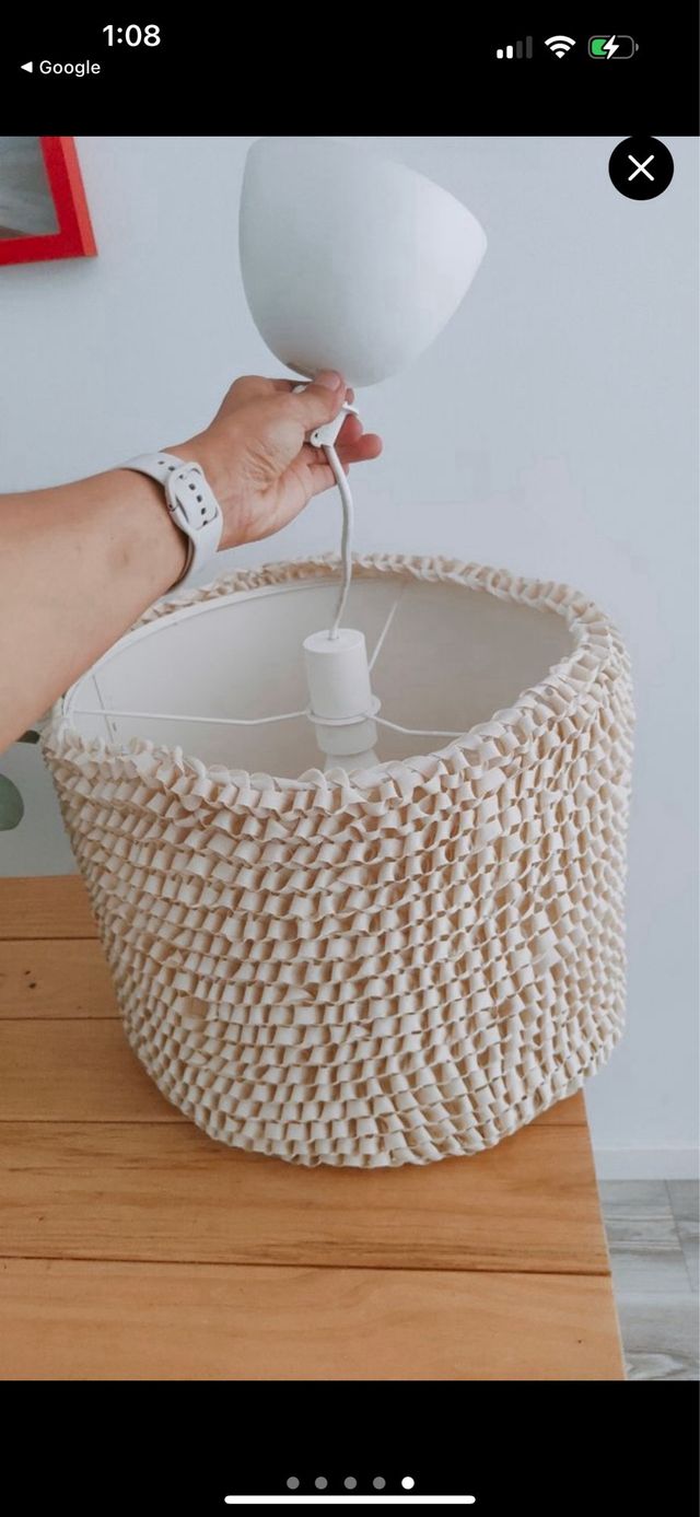 Lampada da soffitto beige - tessuto